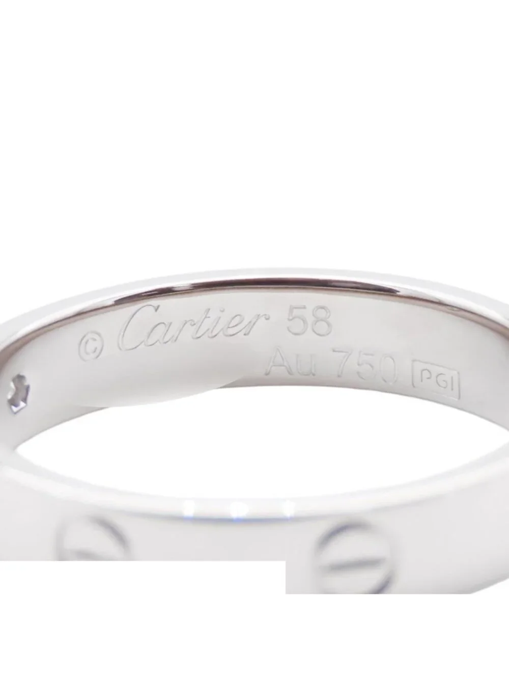 Cartier Mini Love Ring White Gold 18K Diamond 58